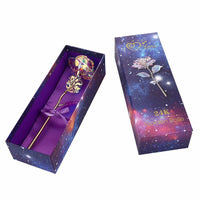 NEW - Romantic Galaxy Rose Flower with Love Base Stand