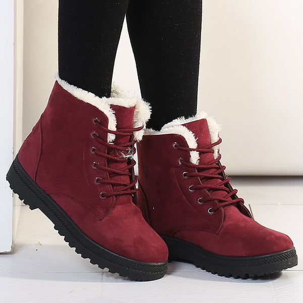 Women's Boots Warm Snow Boots With Fur Plush Insole