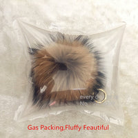 Luxury 15cm Fluffy Raccoon Fur Ball Keychain -- Real Fur!!