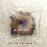 Luxury 15cm Fluffy Raccoon Fur Ball Keychain -- Real Fur!!