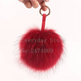 Luxury 15cm Fluffy Raccoon Fur Ball Keychain -- Real Fur!!