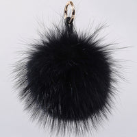 Luxury 15cm Fluffy Raccoon Fur Ball Keychain -- Real Fur!!