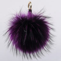 Luxury 15cm Fluffy Raccoon Fur Ball Keychain -- Real Fur!!