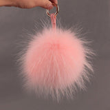 Luxury 15cm Fluffy Raccoon Fur Ball Keychain -- Real Fur!!