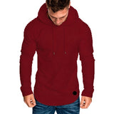 Men's Solid Color Hooded Slim Sweatshirt