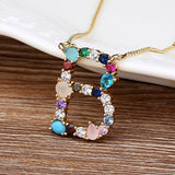 ~~ New Arrival ~~ Personalized Name Letter Necklace -  Rainbow CZ Initials