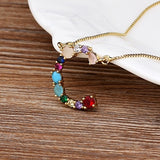 ~~ New Arrival ~~ Personalized Name Letter Necklace -  Rainbow CZ Initials