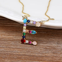 ~~ New Arrival ~~ Personalized Name Letter Necklace -  Rainbow CZ Initials