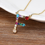 ~~ New Arrival ~~ Personalized Name Letter Necklace -  Rainbow CZ Initials