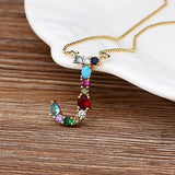 ~~ New Arrival ~~ Personalized Name Letter Necklace -  Rainbow CZ Initials