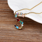 ~~ New Arrival ~~ Personalized Name Letter Necklace -  Rainbow CZ Initials