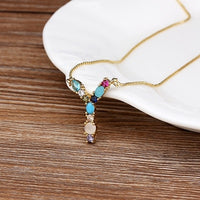 ~~ New Arrival ~~ Personalized Name Letter Necklace -  Rainbow CZ Initials